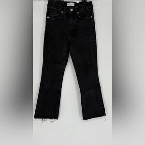 Zara Frayed Hem Faded Black Jeans US Sz. 6